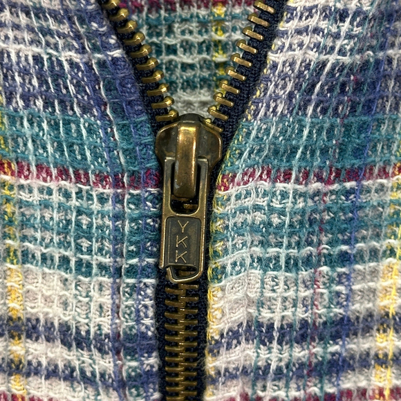 Vintage 90's Blue Plaid Cozy Full Zip Sweater Men's Medium - Picture 5 of 5